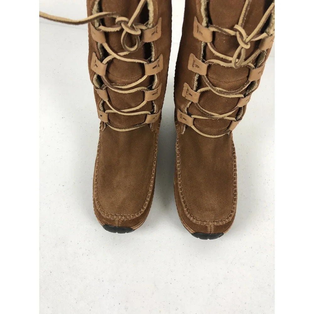 Timberland Womens 7 M Boots Suede Geniune Leather Winter Lace Up Leather Sherpa